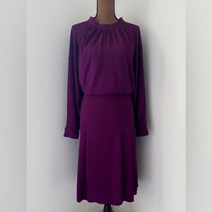 Maggy London Fit and Flare Mock-Neck Dress with Tie at Back of Neck | US22